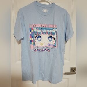 Pastel Blue Graphic Short Sleeve Tee